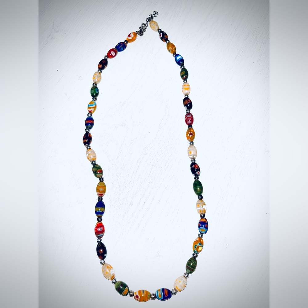 Venetian Murano Multicolor Glass Bead Necklace